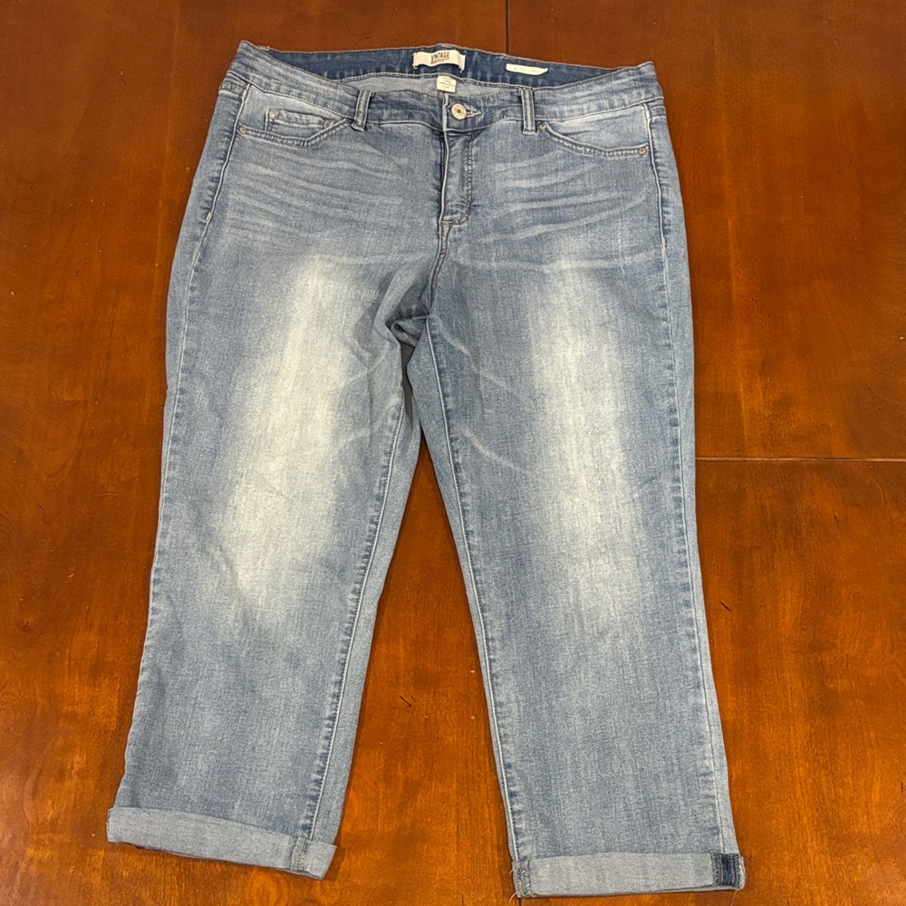 Stylish Light Blue Boho Crop Jeans